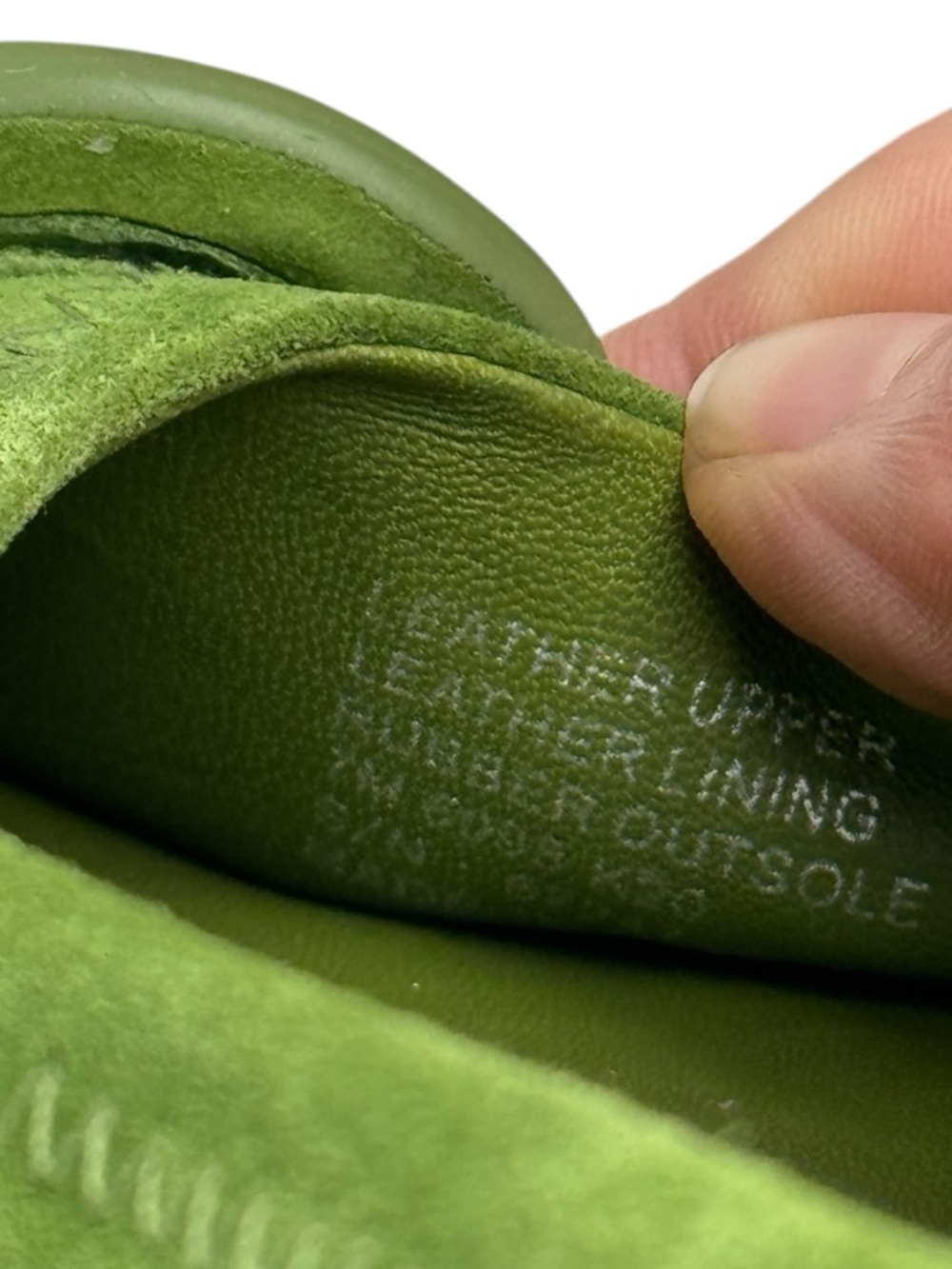 Tory Burch Minnie Travel Ballet Flats Green Suede Tonal Logo Size 7 Leather logo - Picture 10 of 15